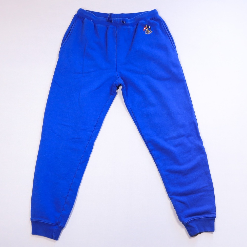 Lauren Ralph Lauren Joggers Womens Petite Small Blue Cotton Nautical Crest Pants